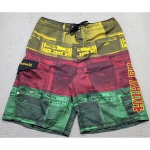 Hurley Swimwear Board Shorts Men's XL Mens Geometric Embroidered Logo Drawstring
